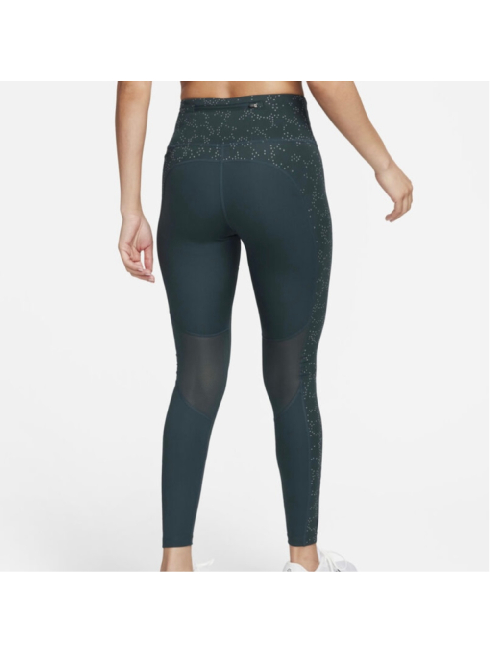 Women's Nike Dark Green Silver Polka Dot Dri-Fit Leggings XS